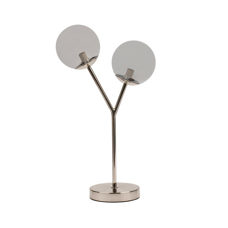 مصباح طاولة زجاجية كروي مزدوج الرأسين