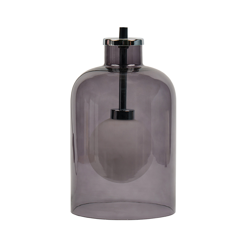 مصباح طاولة زجاجي بني إبداعي